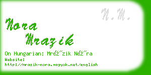 nora mrazik business card